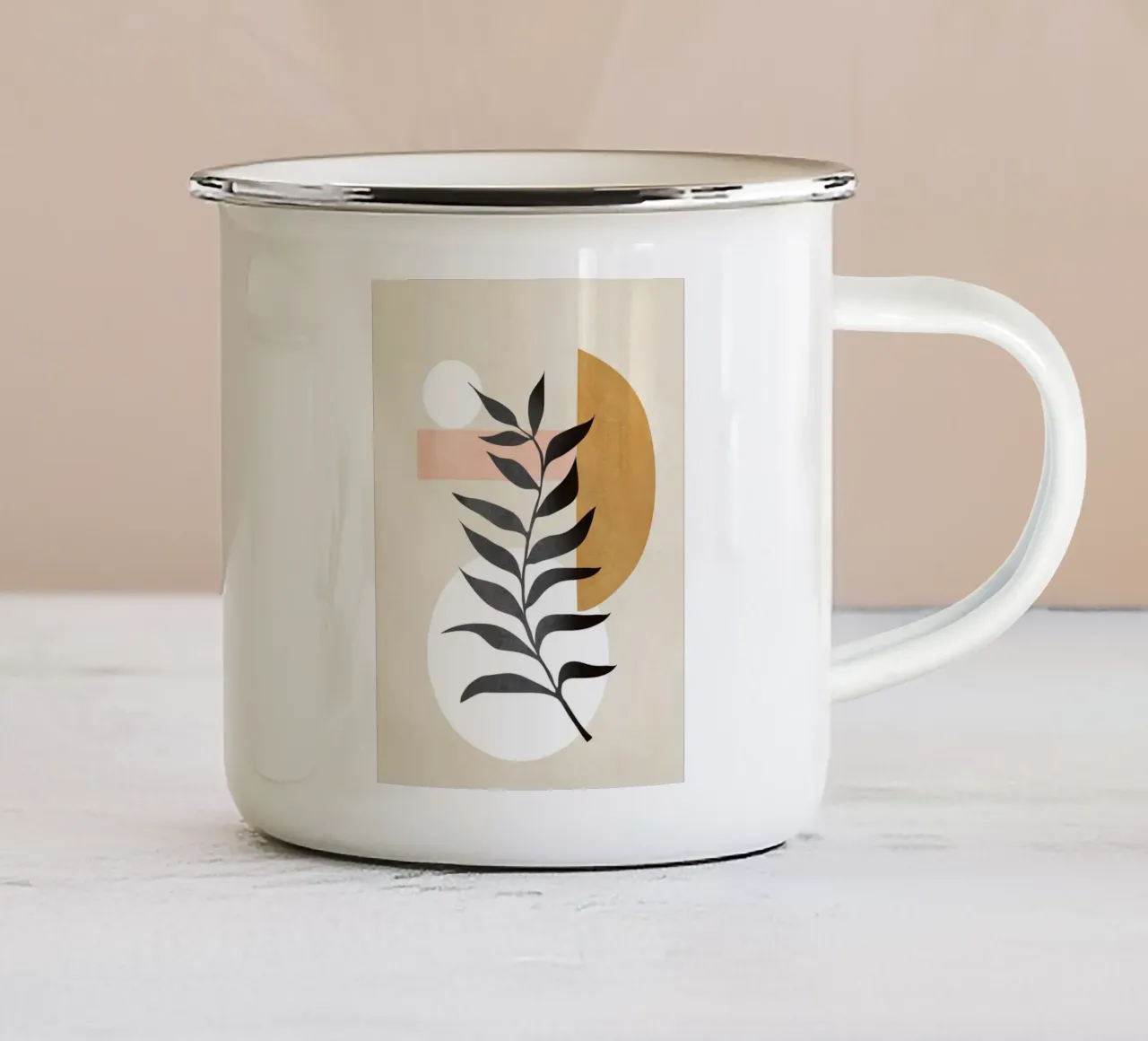 Minimal Abstract Shapes 16 mug en émail de Nadjaa