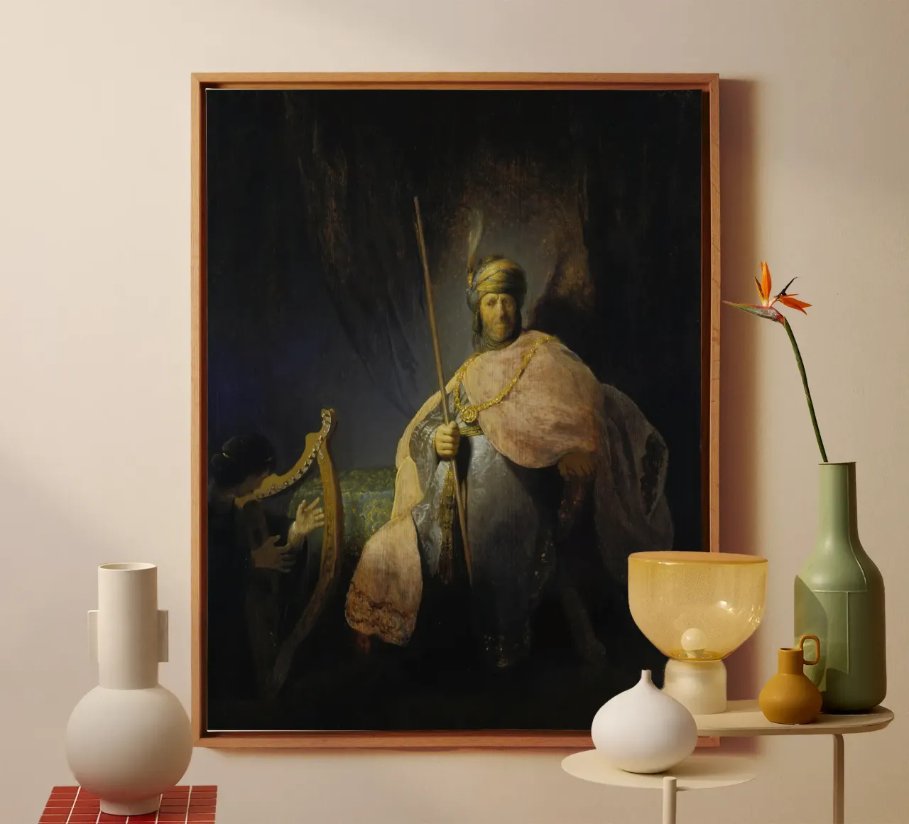 Rembrandt - David Playing the Harp in front of Saul canvas by ARTOTHEK