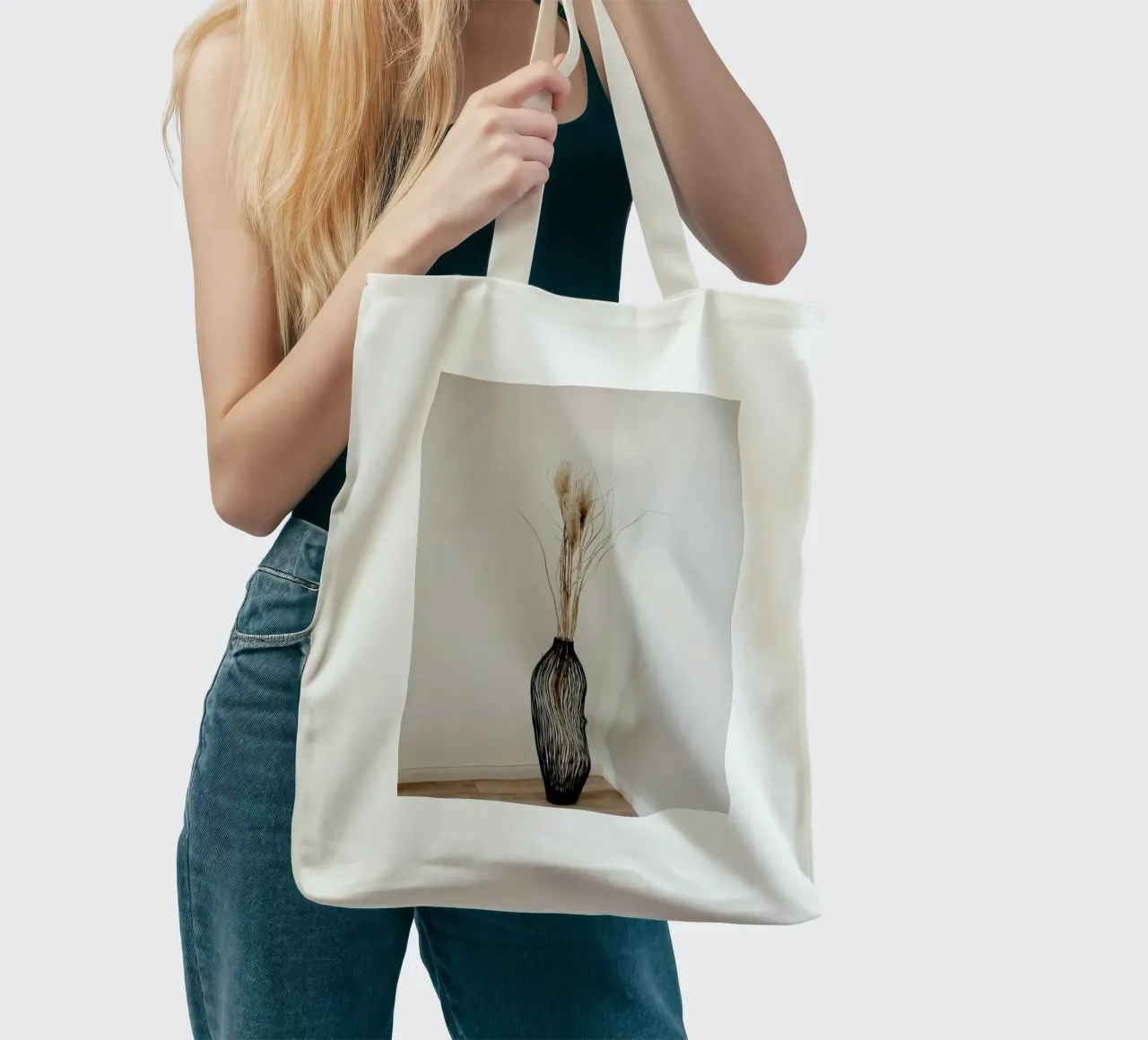 Muted Vase borsa in juta da Sebastian Hilgetag