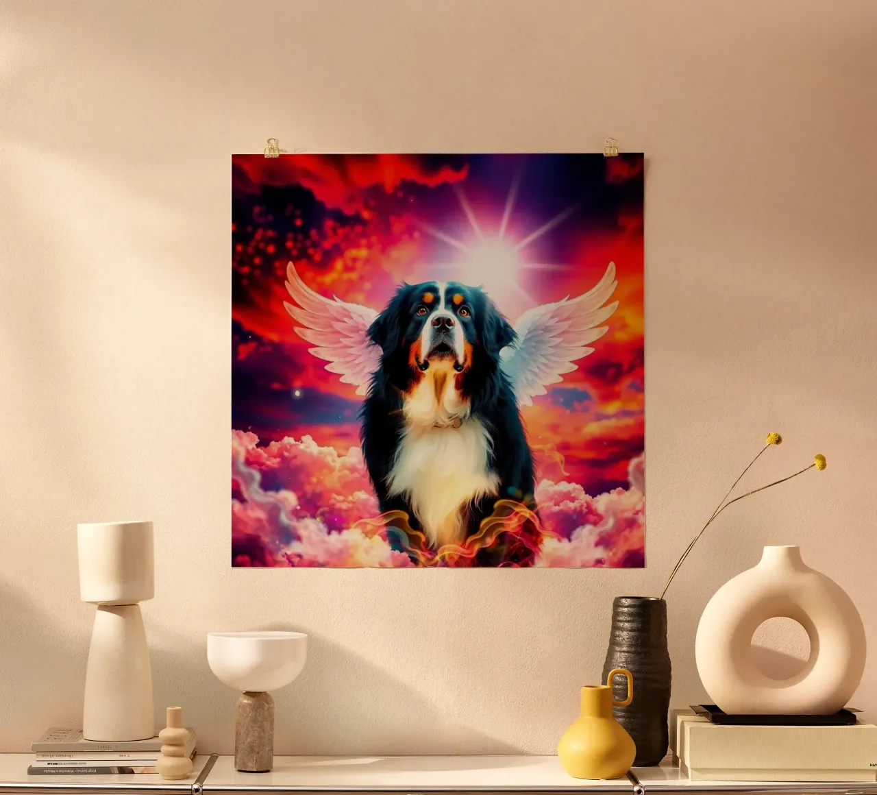Un angelo del cielo #46 poster con telaio in legno da Yumis.Beargang.and.Me