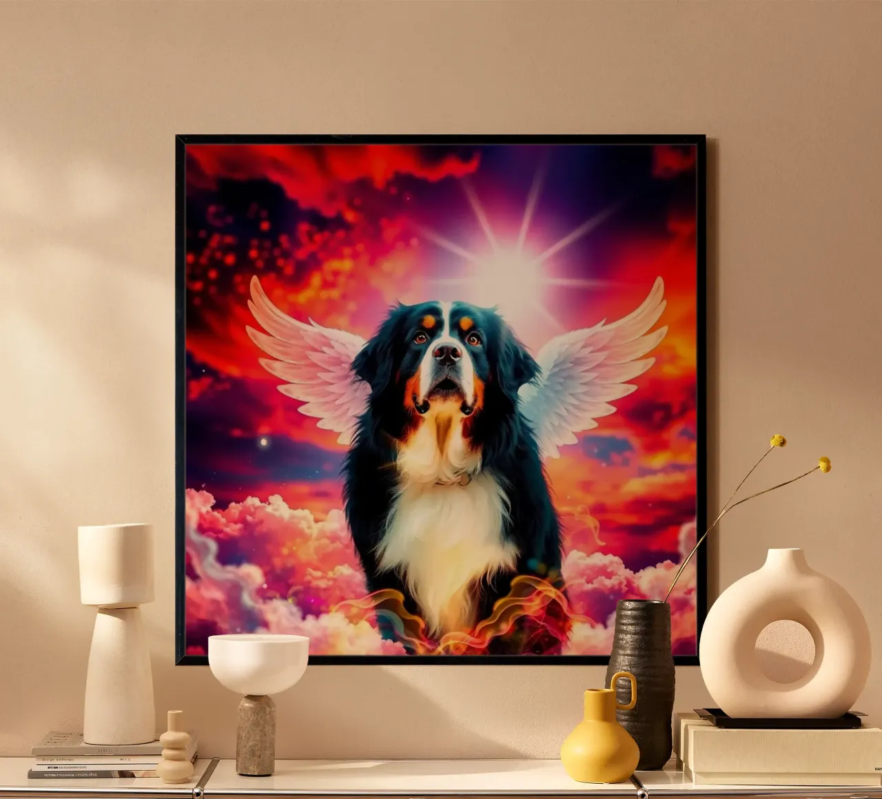 Un angelo del cielo #46 poster con telaio in legno da Yumis.Beargang.and.Me