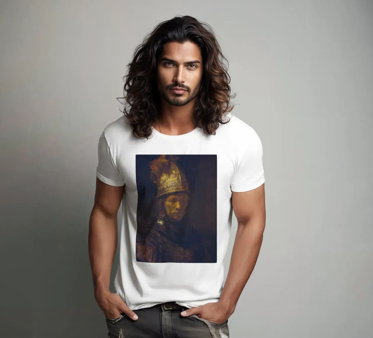 Rembrandt (Kreis) - Bildnis eines Mannes mit Goldhelm T-Shirt von ARTOTHEK