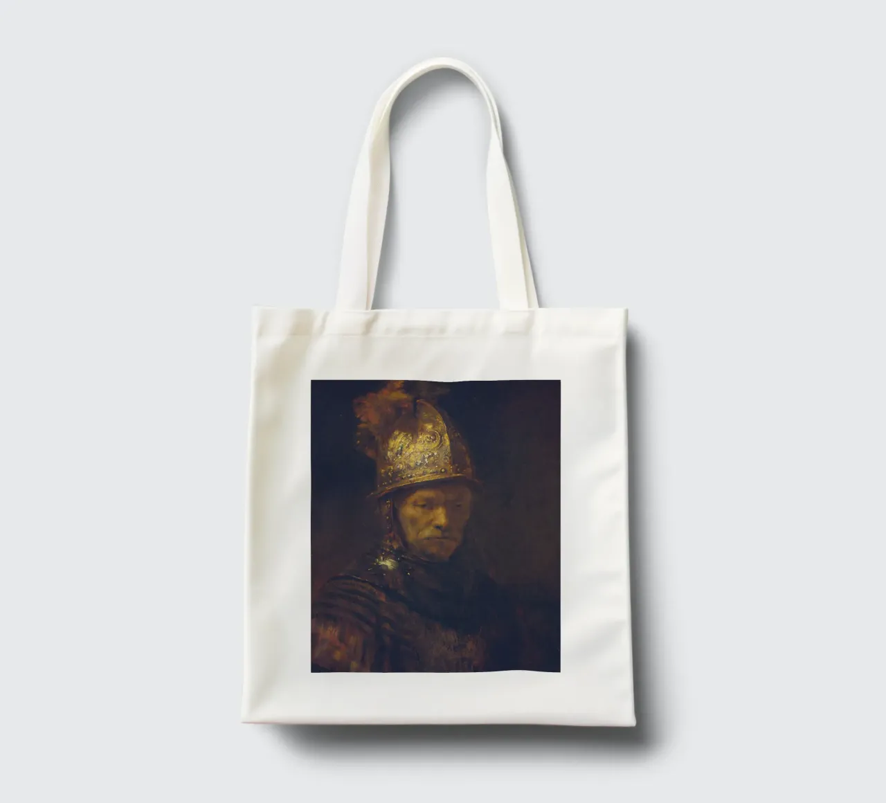 Rembrandt (Kreis) - Bildnis eines Mannes mit Goldhelm Jutebeutel von ARTOTHEK
