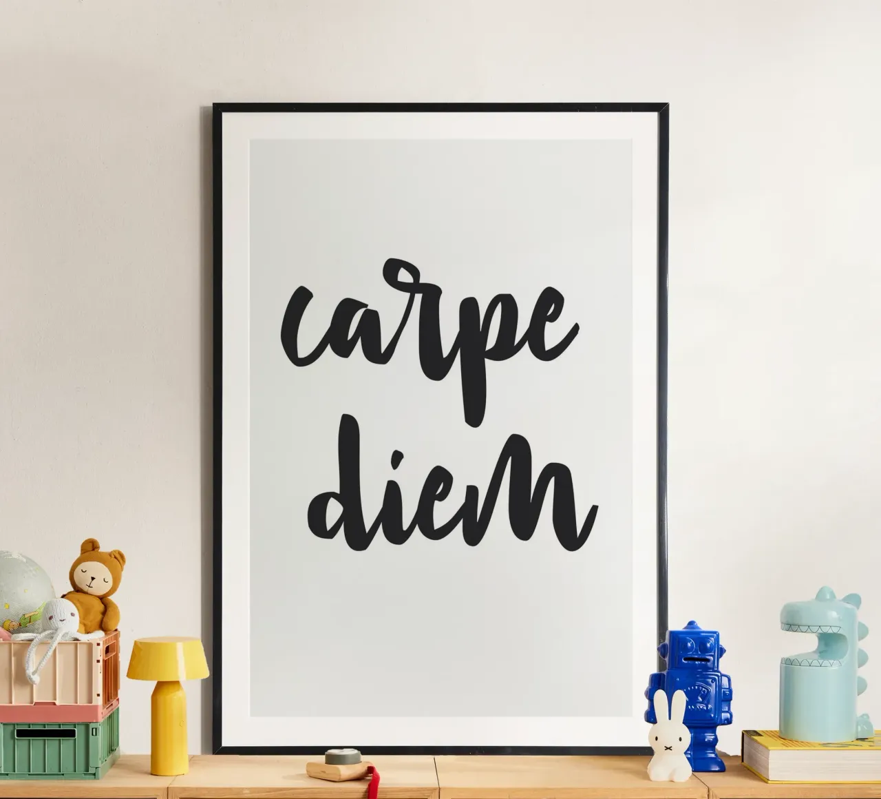 Carpe diem - parole d'ispirazione poster con telaio in alluminio da NouveauPrints