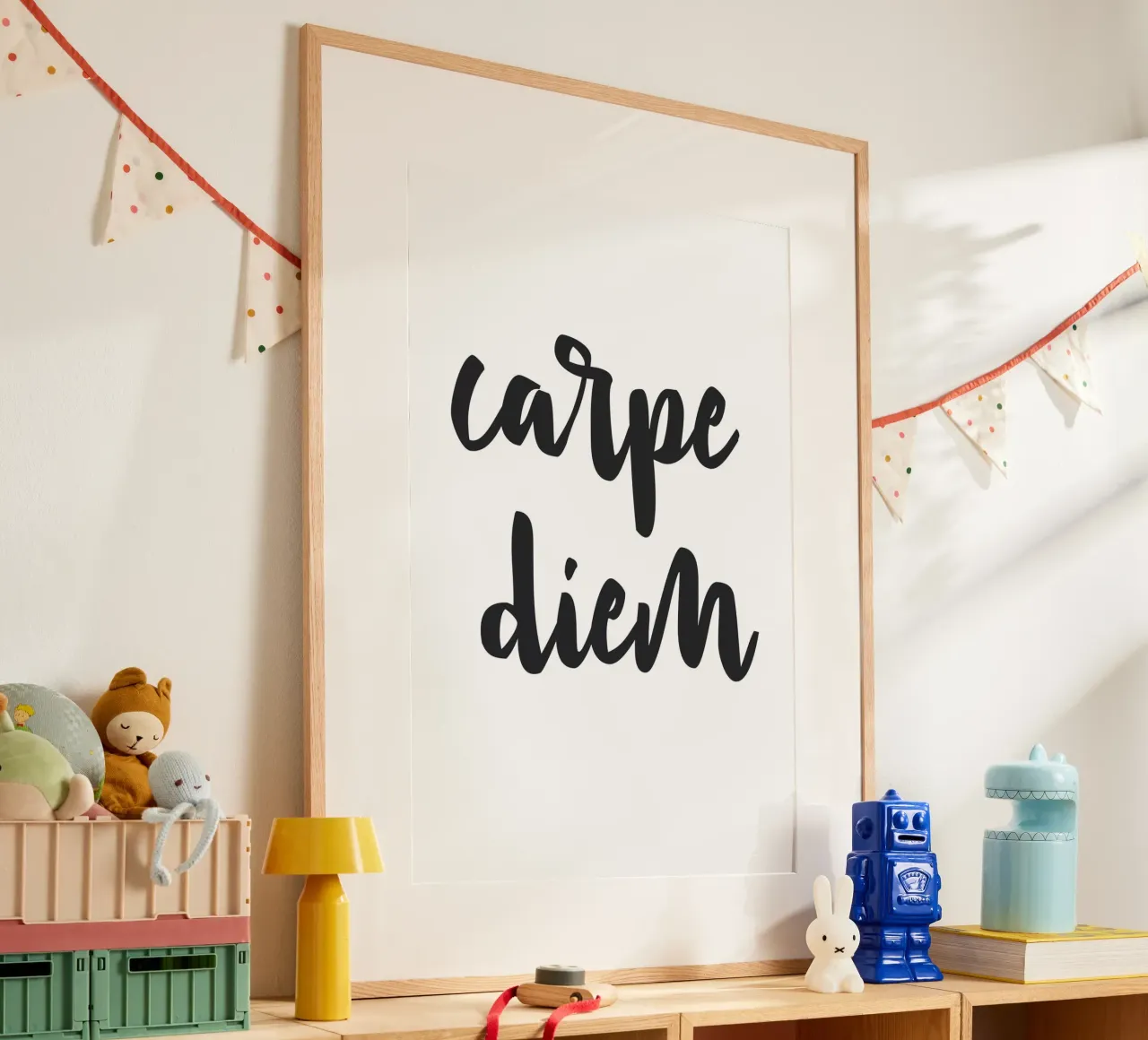 Carpe diem - parole d'ispirazione poster con telaio in alluminio da NouveauPrints