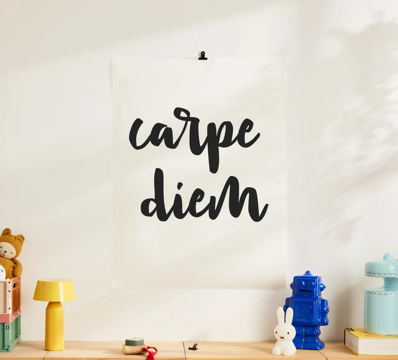 Carpe diem - parole d'ispirazione poster con telaio in alluminio da NouveauPrints