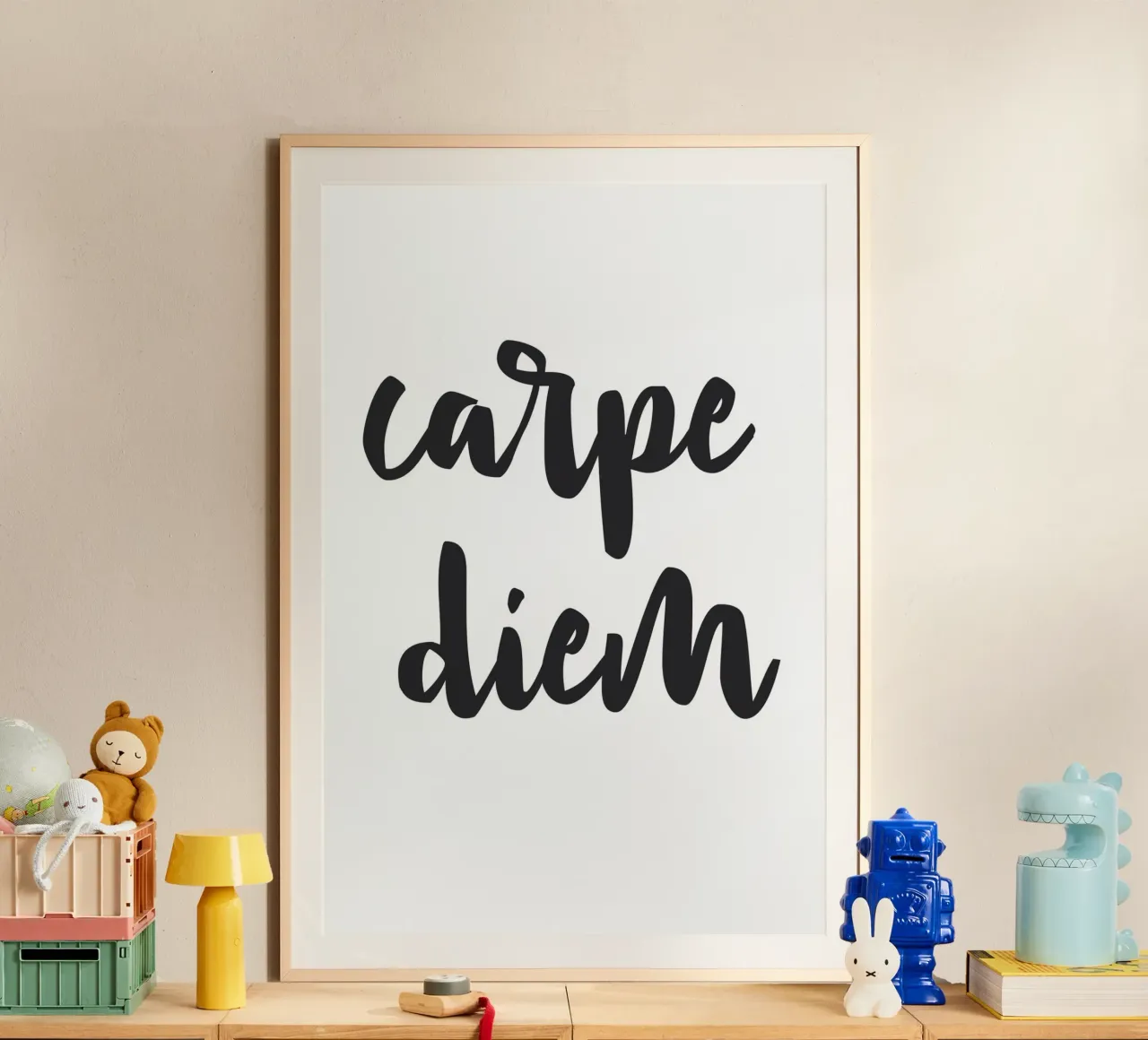 Carpe diem - parole d'ispirazione poster con telaio in alluminio da NouveauPrints