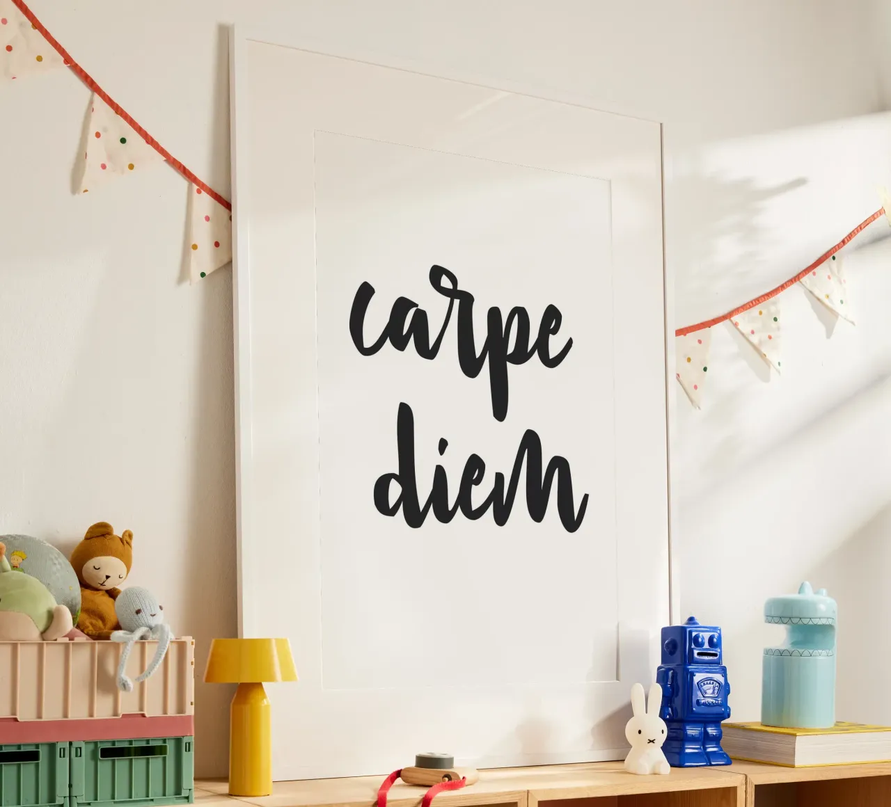 Carpe diem - parole d'ispirazione poster con telaio in alluminio da NouveauPrints