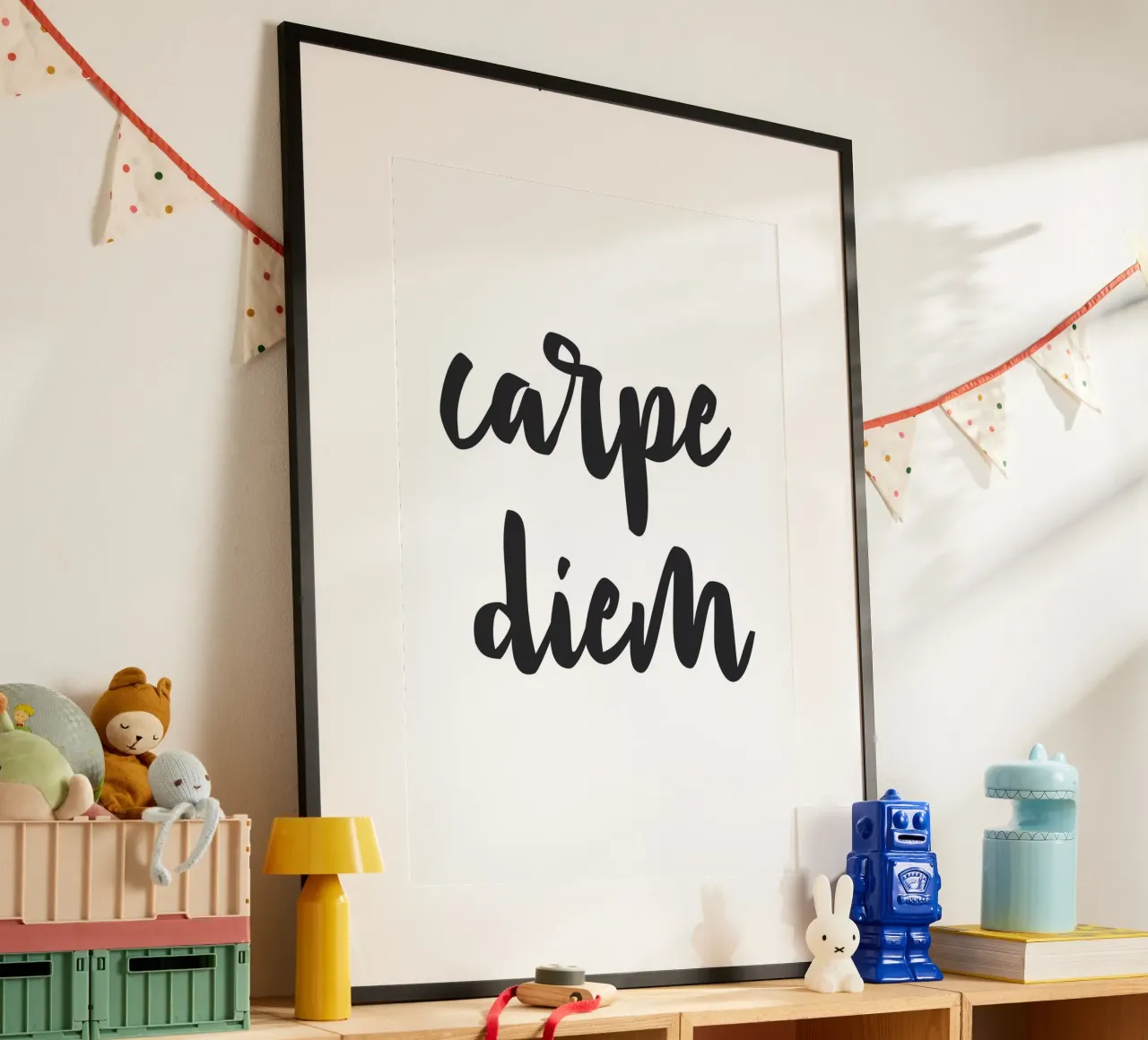 Carpe diem - parole d'ispirazione poster con telaio in alluminio da NouveauPrints