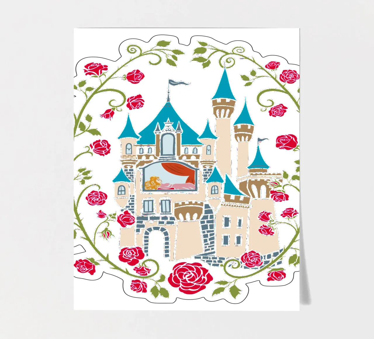 Sleeping beauty fairy tale sticker sheet by DYDesign