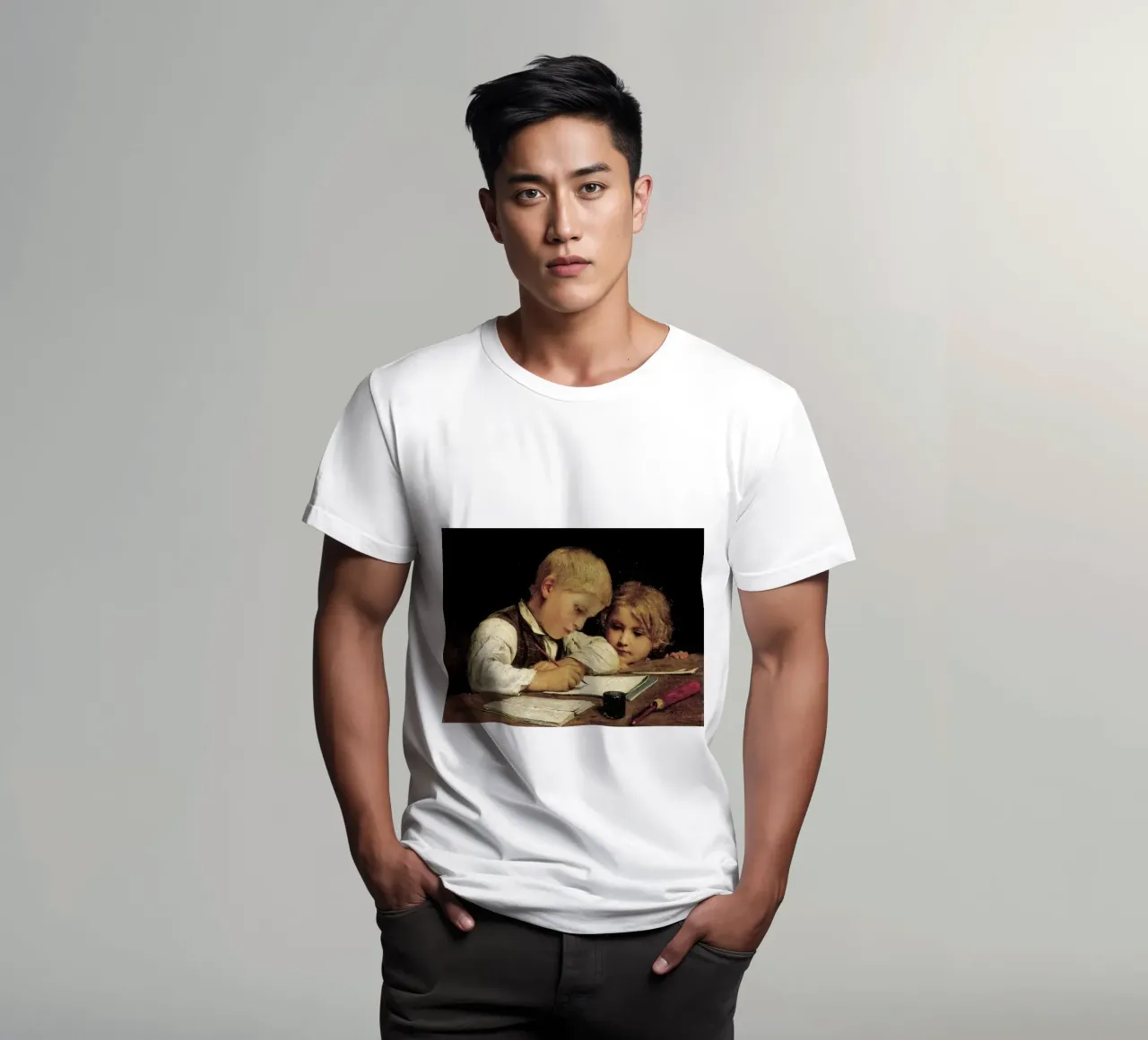Albert Anker - Un ragazzo che scrive t-shirt da ARTOTHEK