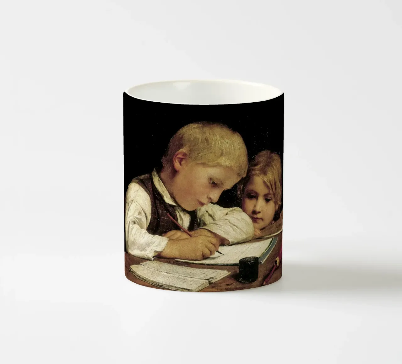 Albert Anker - Un ragazzo che scrive tazza in ceramica da ARTOTHEK