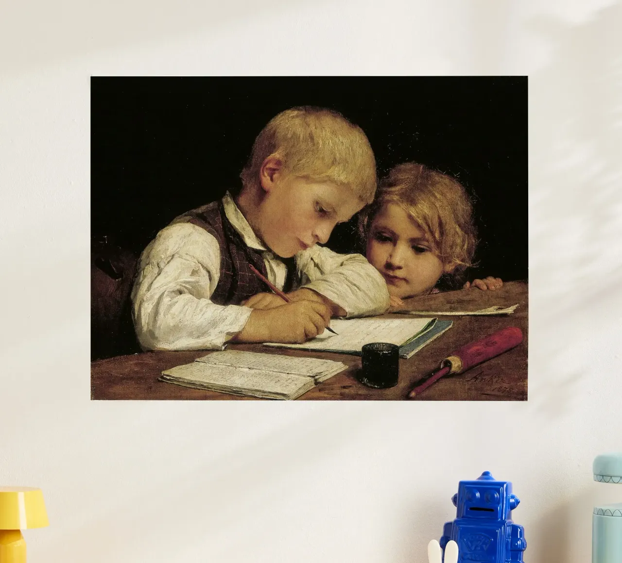 Albert Anker - Un ragazzo che scrive poster da ARTOTHEK