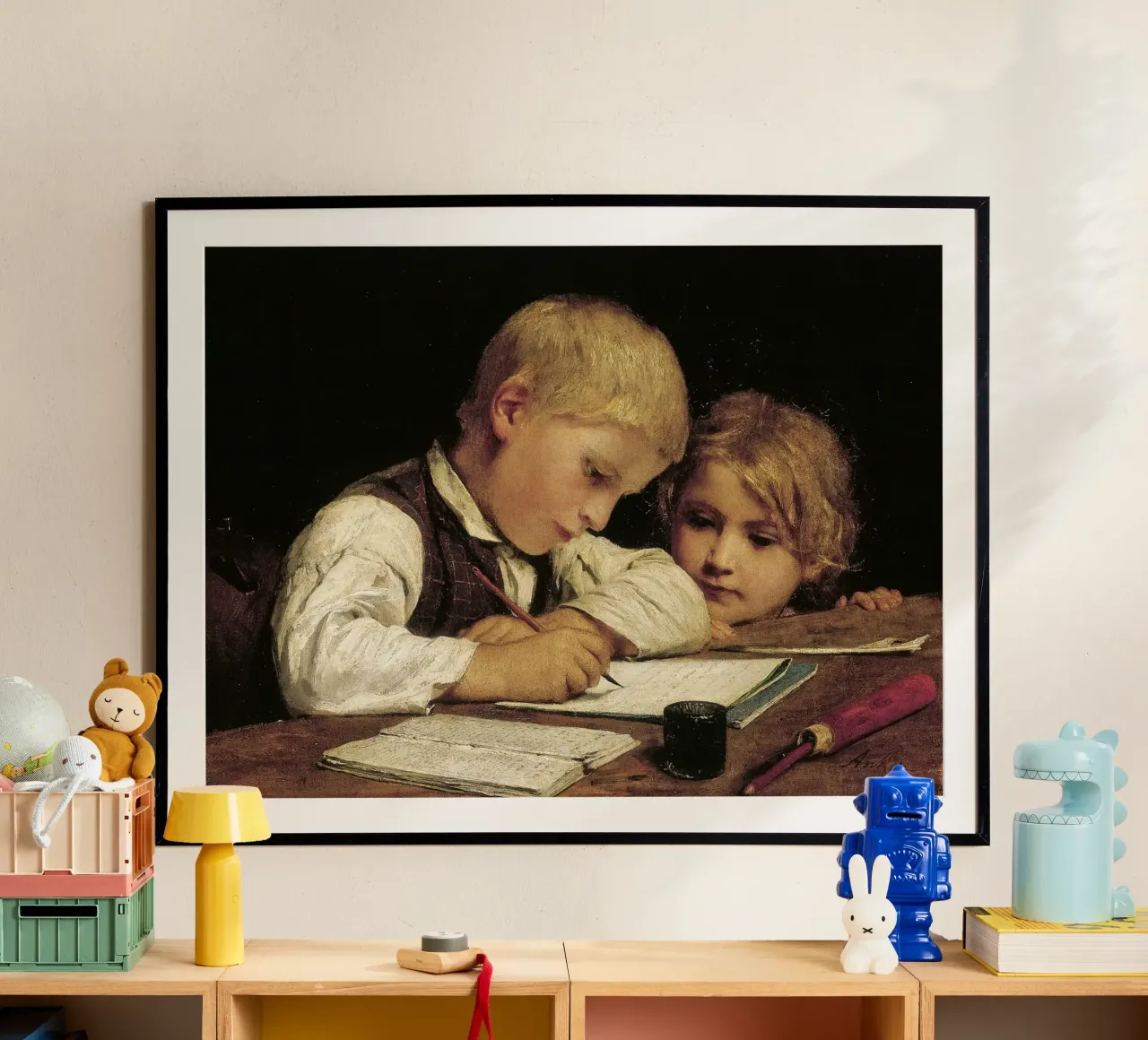 Albert Anker - Un ragazzo che scrive poster da ARTOTHEK