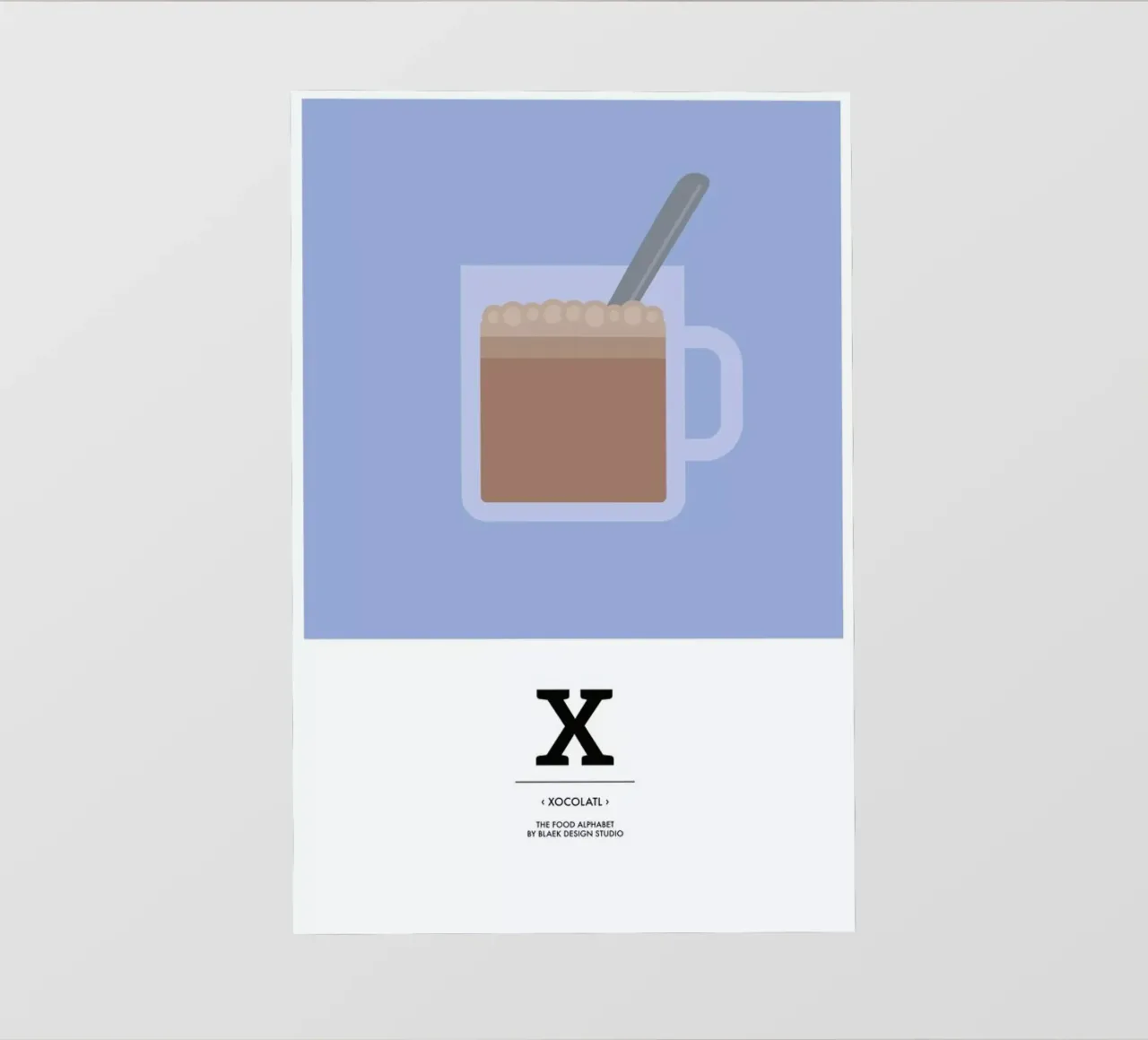 „The Food Alphabet“ - X like Xocolatl telo in pvc da BLAEK Design Studio