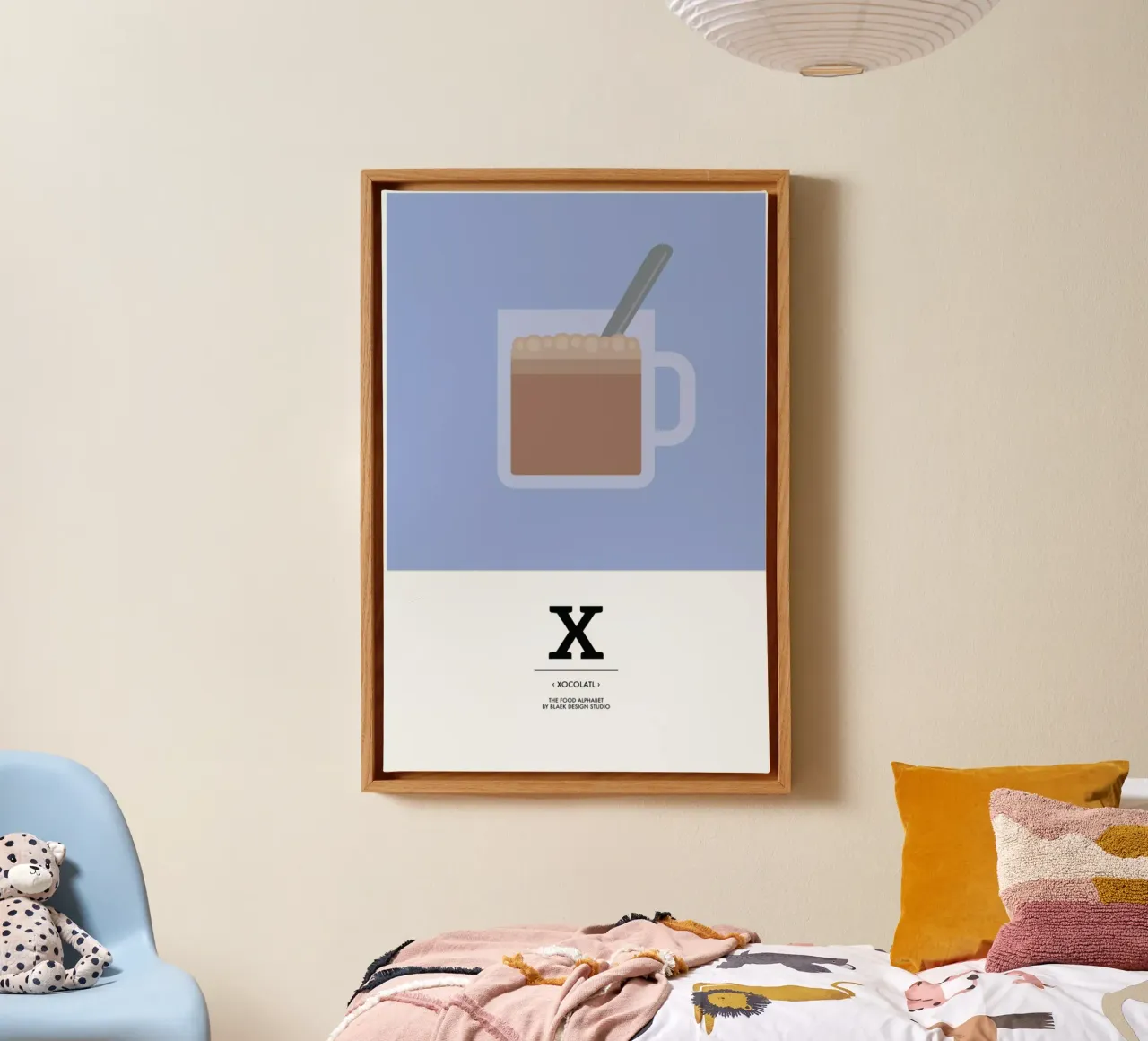 „The Food Alphabet“ - X like Xocolatl tela con Cornice a cassetta da BLAEK Design Studio
