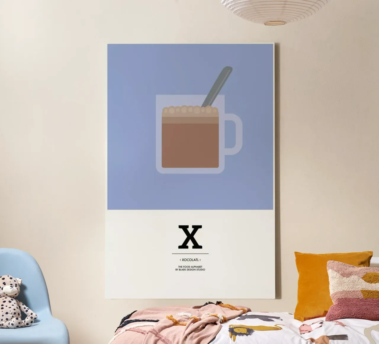 „The Food Alphabet“ - X like Xocolatl tela con Cornice a cassetta da BLAEK Design Studio