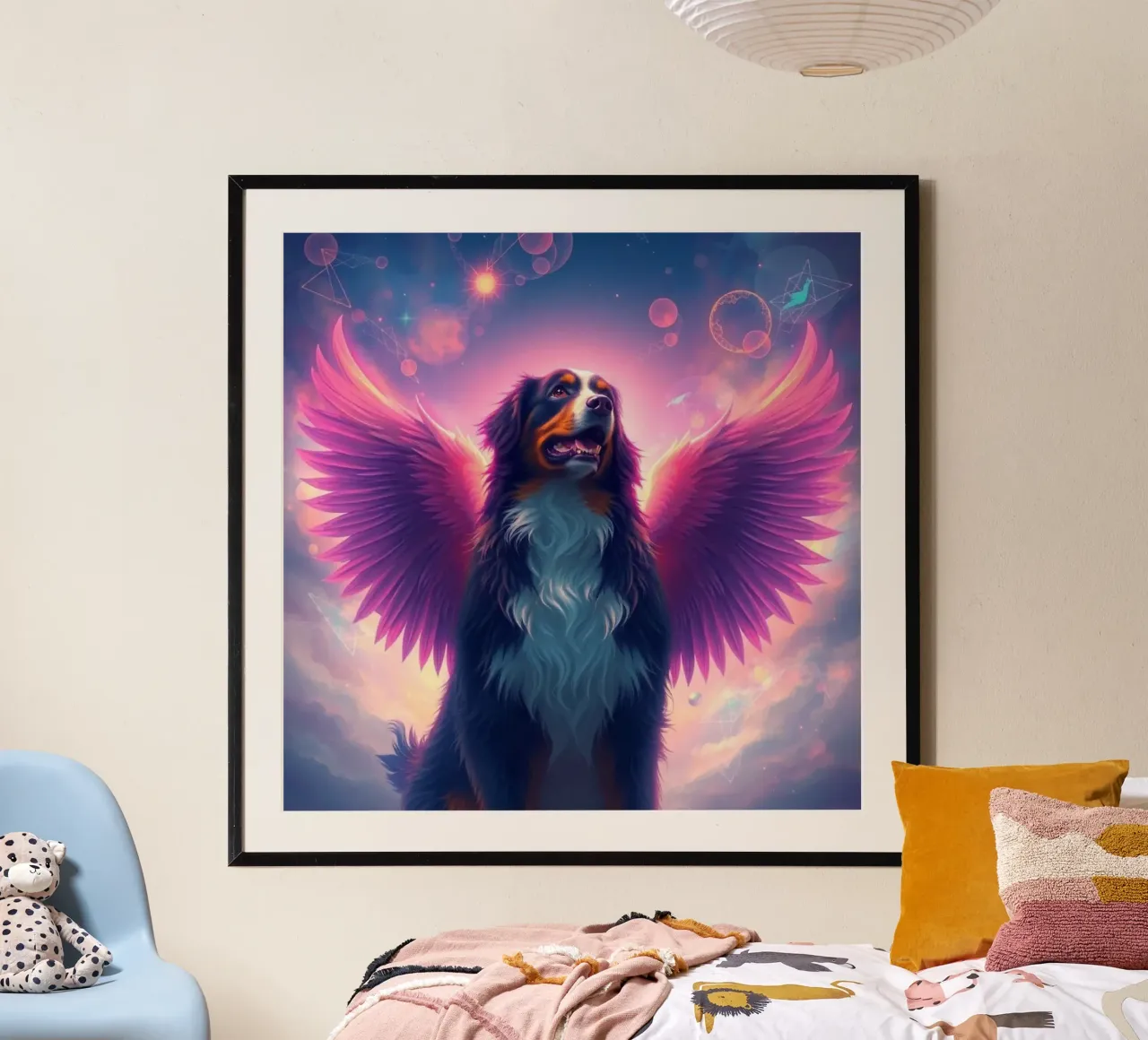Un angelo del cielo #50 poster con telaio in legno da Yumis.Beargang.and.Me