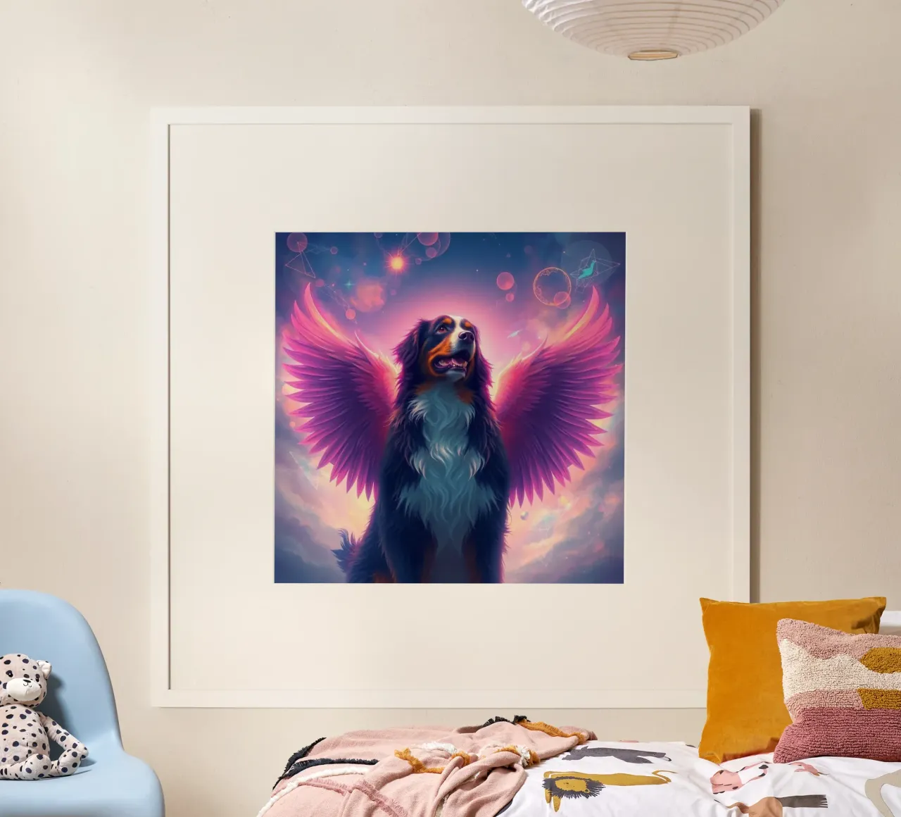 Un angelo del cielo #50 poster con telaio in legno da Yumis.Beargang.and.Me