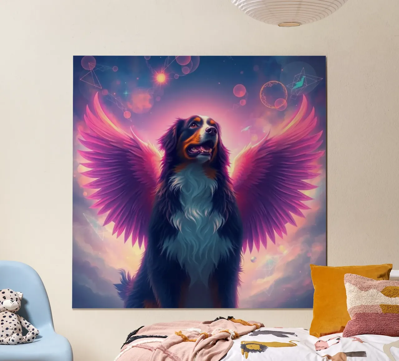 Un angelo del cielo #50 poster con telaio in legno da Yumis.Beargang.and.Me