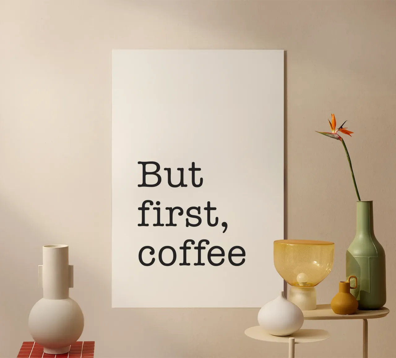 Maar eerst koffie acryl van NouveauPrints
