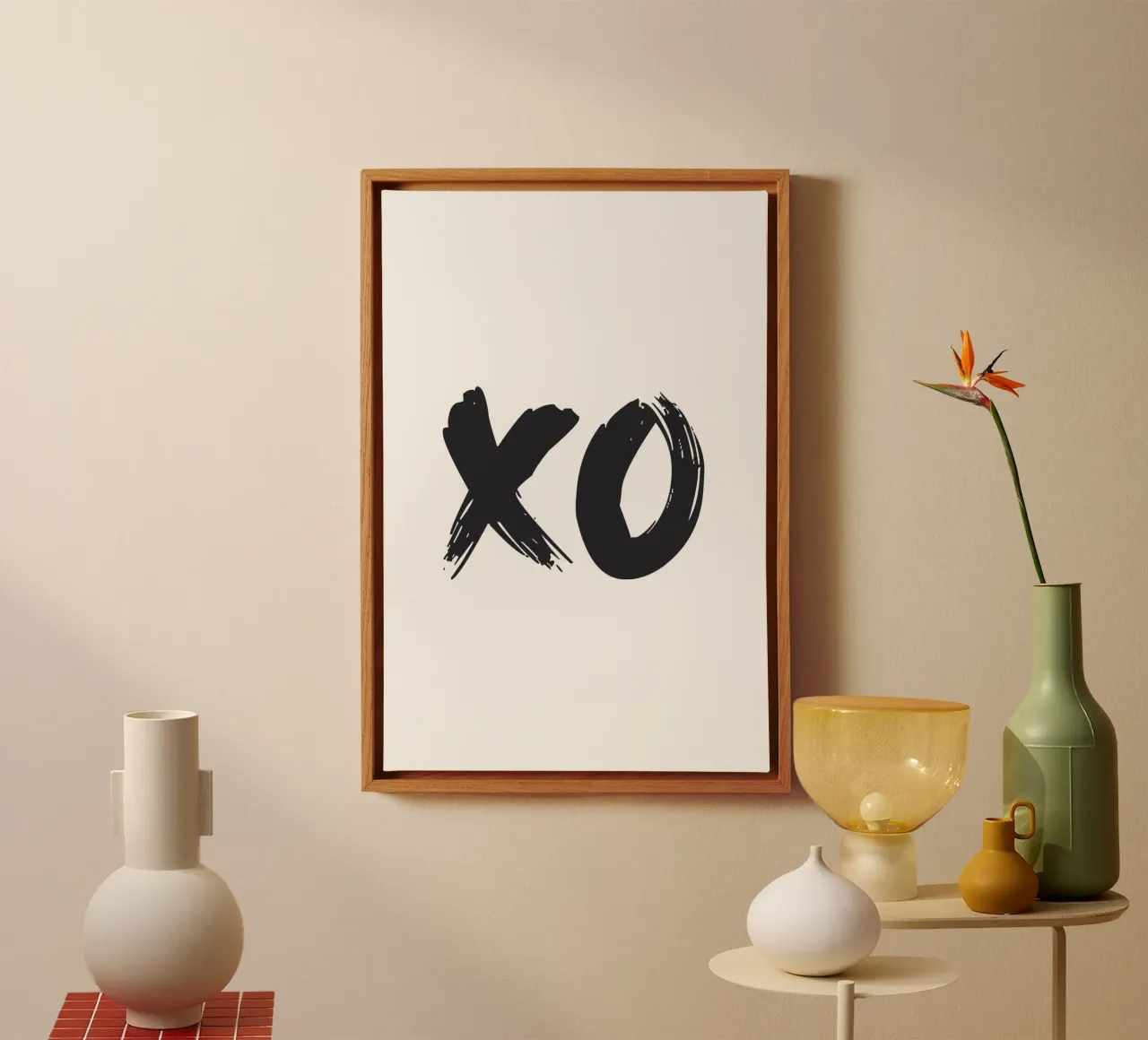 XO - Tipografia di abbracci e baci tela con Cornice a cassetta da NouveauPrints