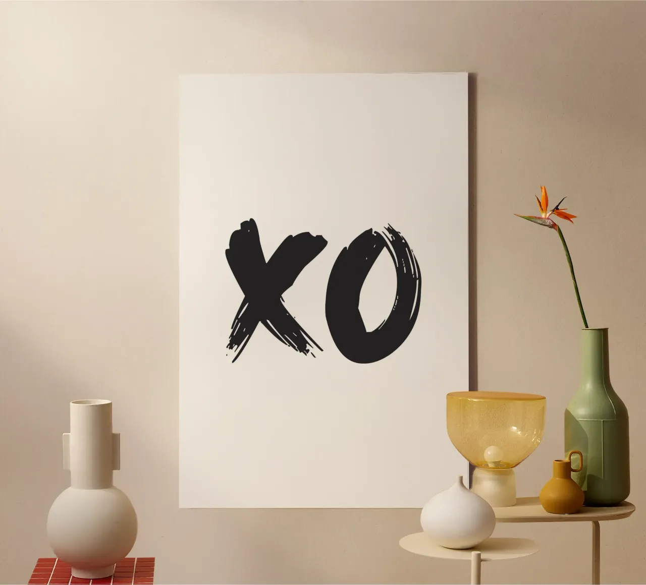XO - Tipografia di abbracci e baci tela con Cornice a cassetta da NouveauPrints