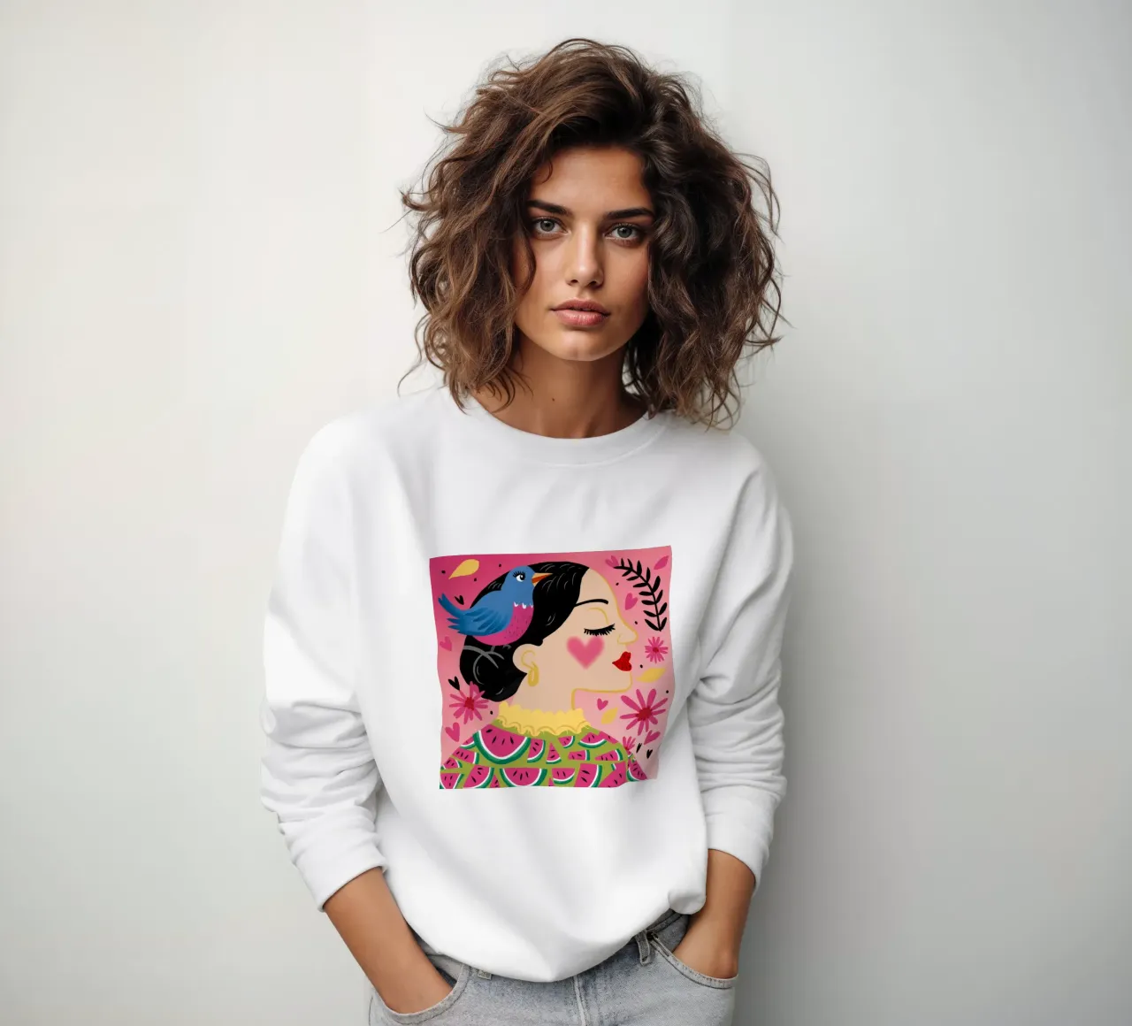 Armonia a testa di uccello felpa da Ivory Frame