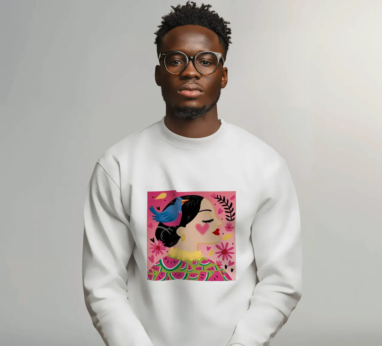 Armonia a testa di uccello felpa da Ivory Frame