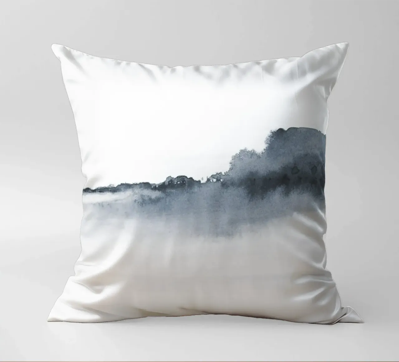 Abstract landscape in blue-grey kussen van NouveauPrints