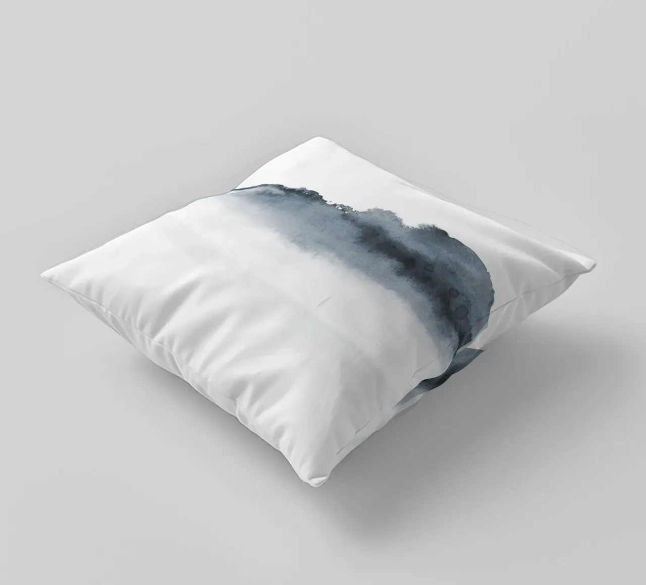 Abstract landschap in blauw-grijs kussen van NouveauPrints