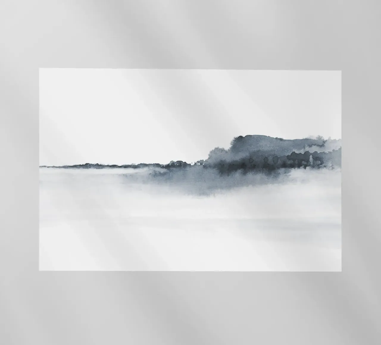 Abstract landschap in blauw-grijs backlit folie van NouveauPrints