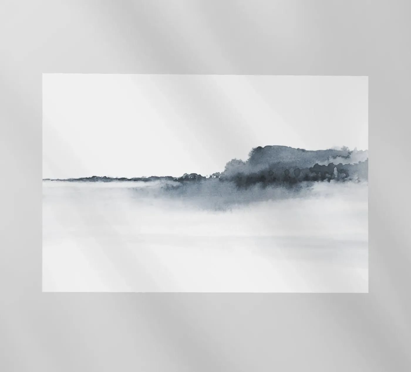 Abstract landscape in blue-grey backlit film by NouveauPrints