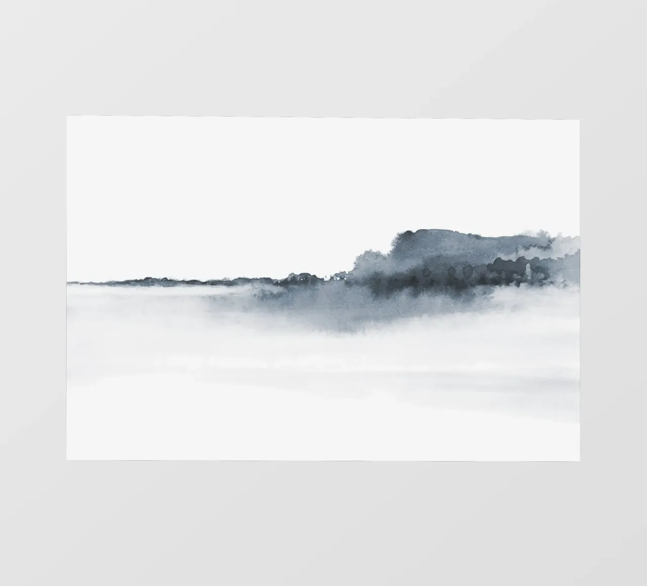 Abstract landschap in blauw-grijs backlit folie van NouveauPrints