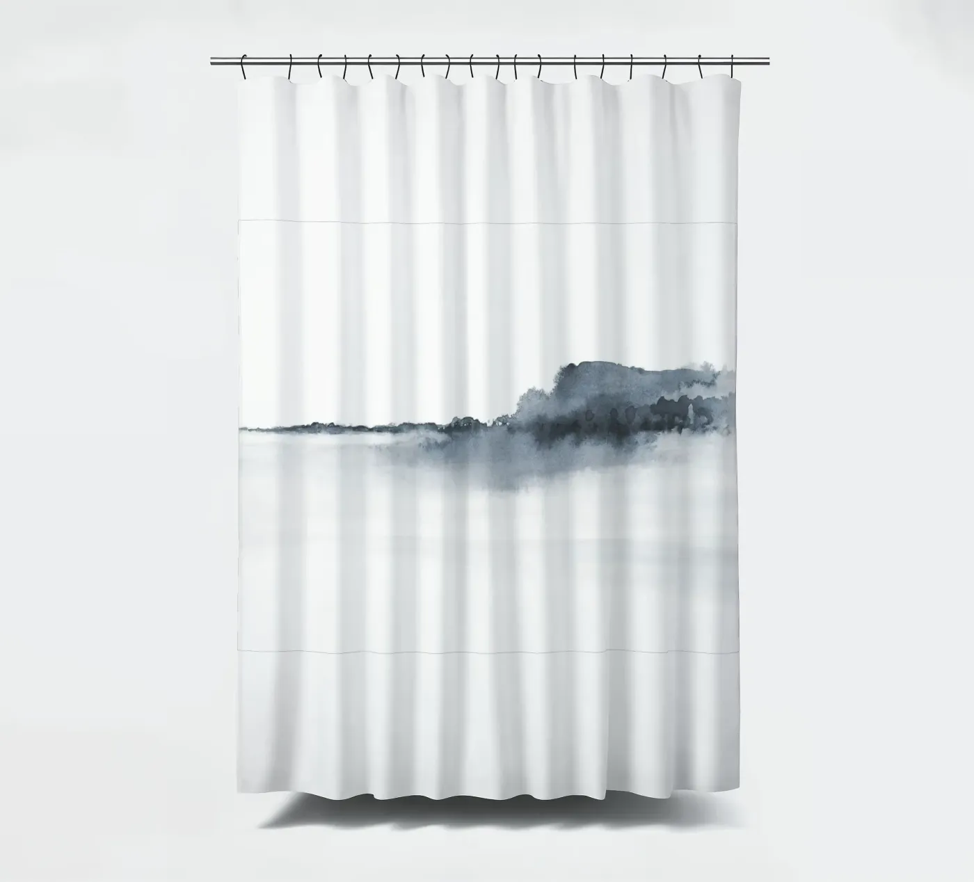 Abstract landscape in blue-grey tenda da doccia da NouveauPrints