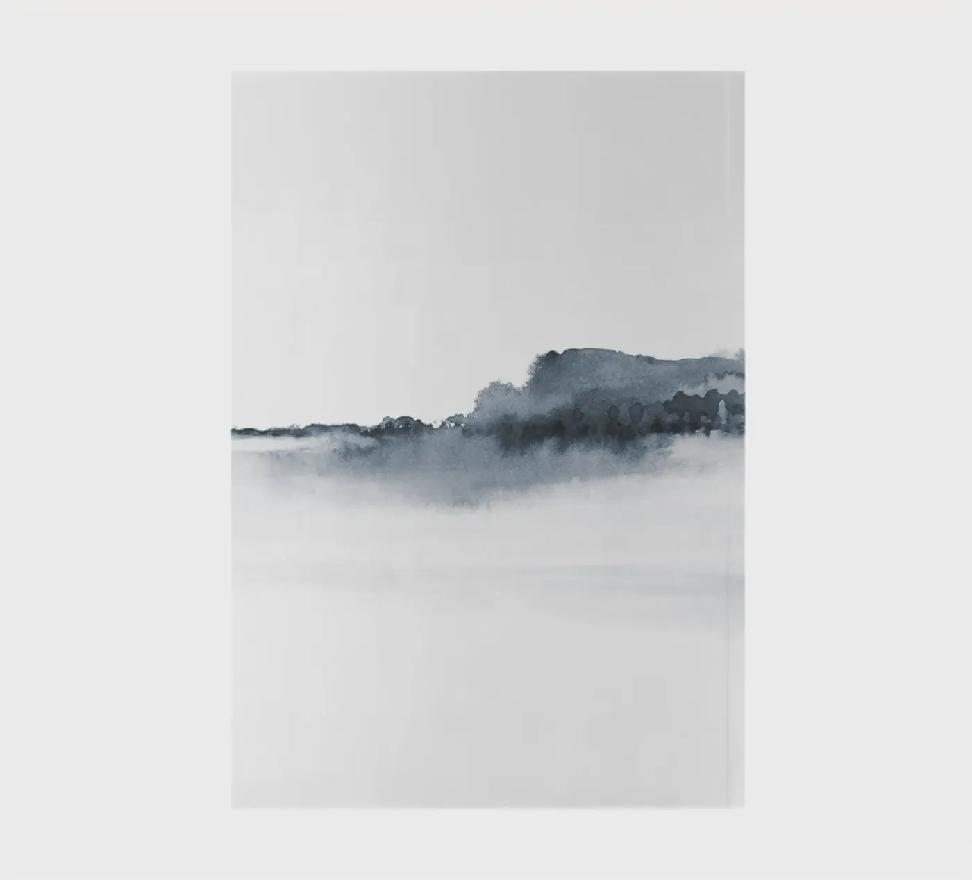 Abstract landscape in blue-grey notebook by NouveauPrints