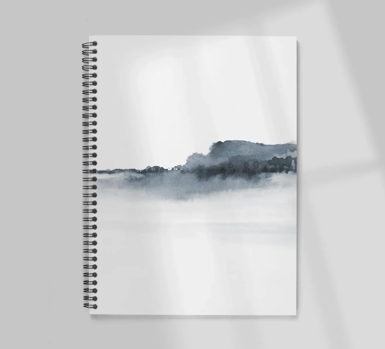 Abstract landschap in blauw-grijs notitieboek met spiraal van NouveauPrints