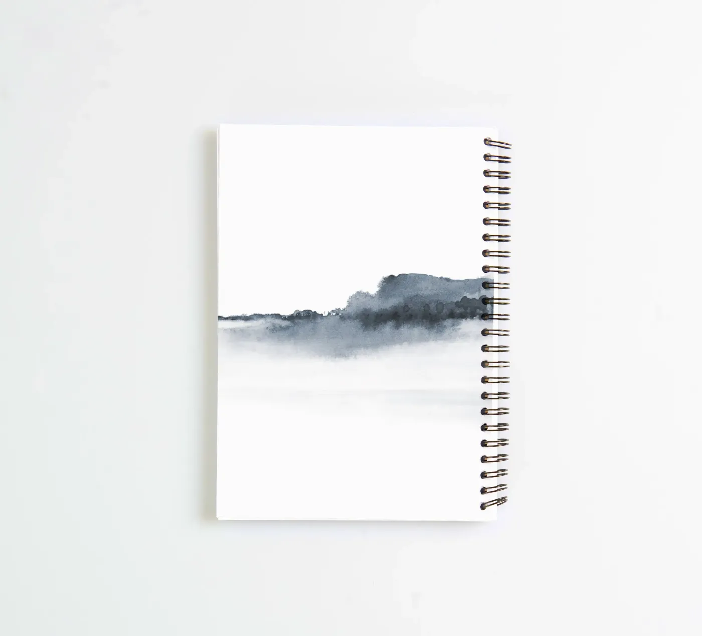 Abstrakte Landschaft in Blau-Grau Ringbuch von NouveauPrints