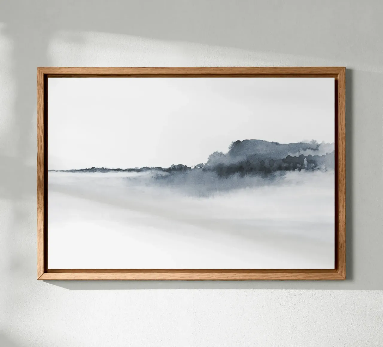 Abstract landschap in blauw-grijs canvas van NouveauPrints