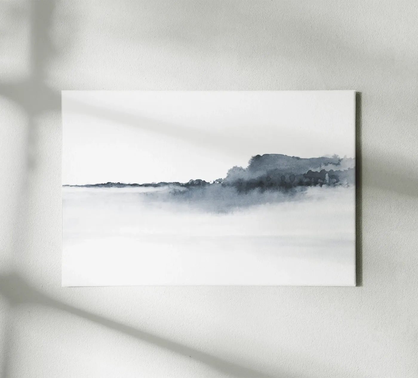 Abstract landscape in blue-grey toile de NouveauPrints