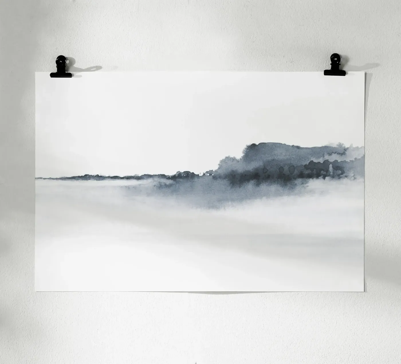 Abstract landscape in blue-grey poster da NouveauPrints