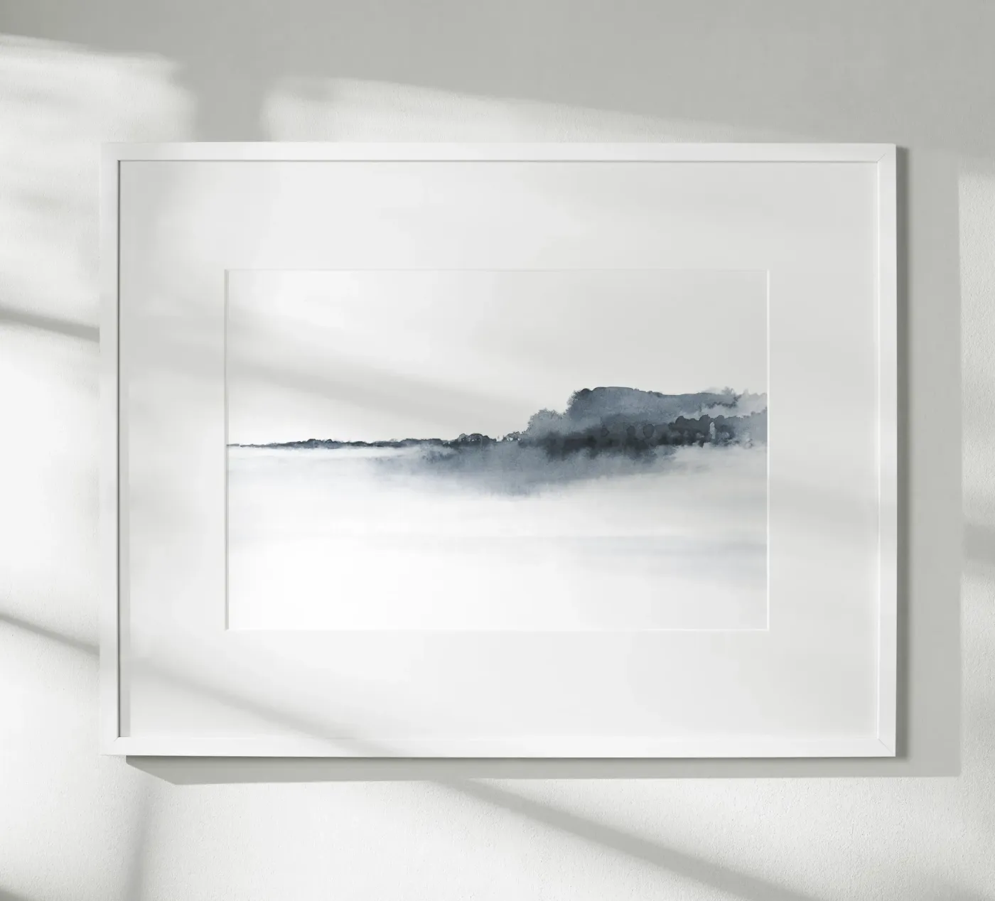 Abstract landscape in blue-grey poster da NouveauPrints