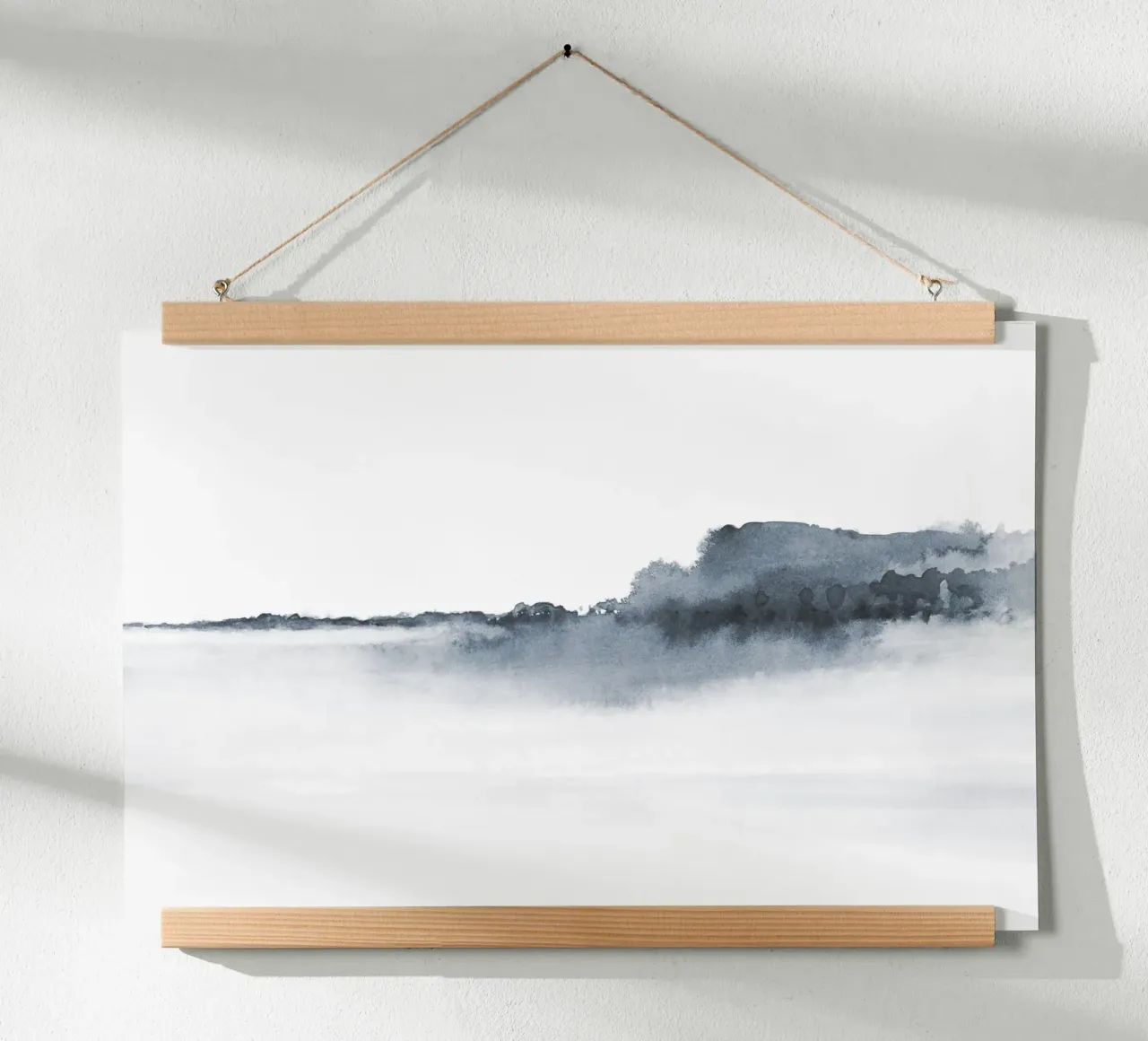Abstract landschap in blauw-grijs hahnemühle van NouveauPrints