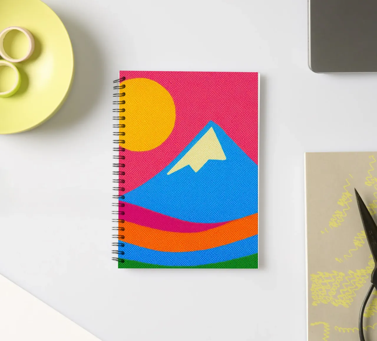 Mount Fuji - Pop explosion in the heart of Japan spiral notebook by Affiches Soleil & Déco Lumineuse – Sunny