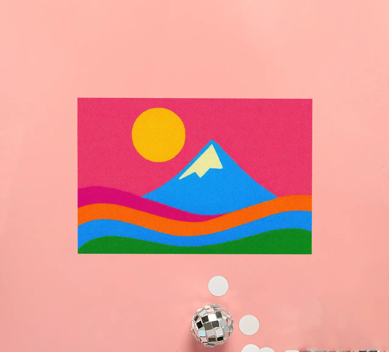 Mont Fuji – Explosion Pop au Cœur du Japon autocollant de Affiches Soleil & Déco Lumineuse – Sunny