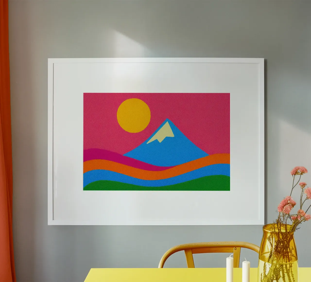 Il Monte Fuji: un'esplosione pop nel cuore del Giappone carta hahnemühle da Affiches Soleil & Déco Lumineuse – Sunny