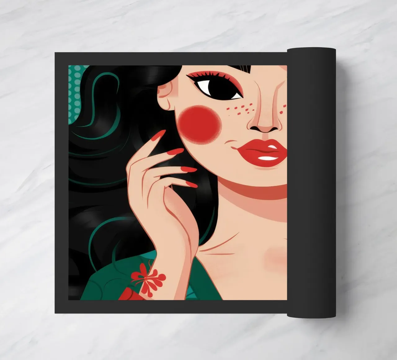 Bellezza delle guance rosse zerbino da Ivory Frame