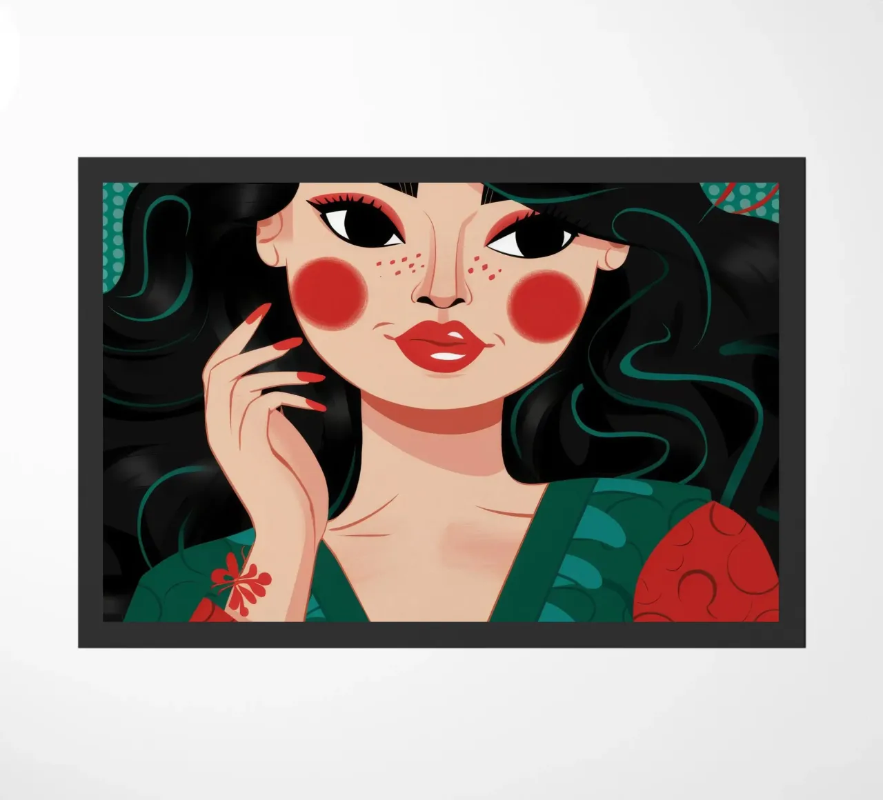 Bellezza delle guance rosse zerbino da Ivory Frame