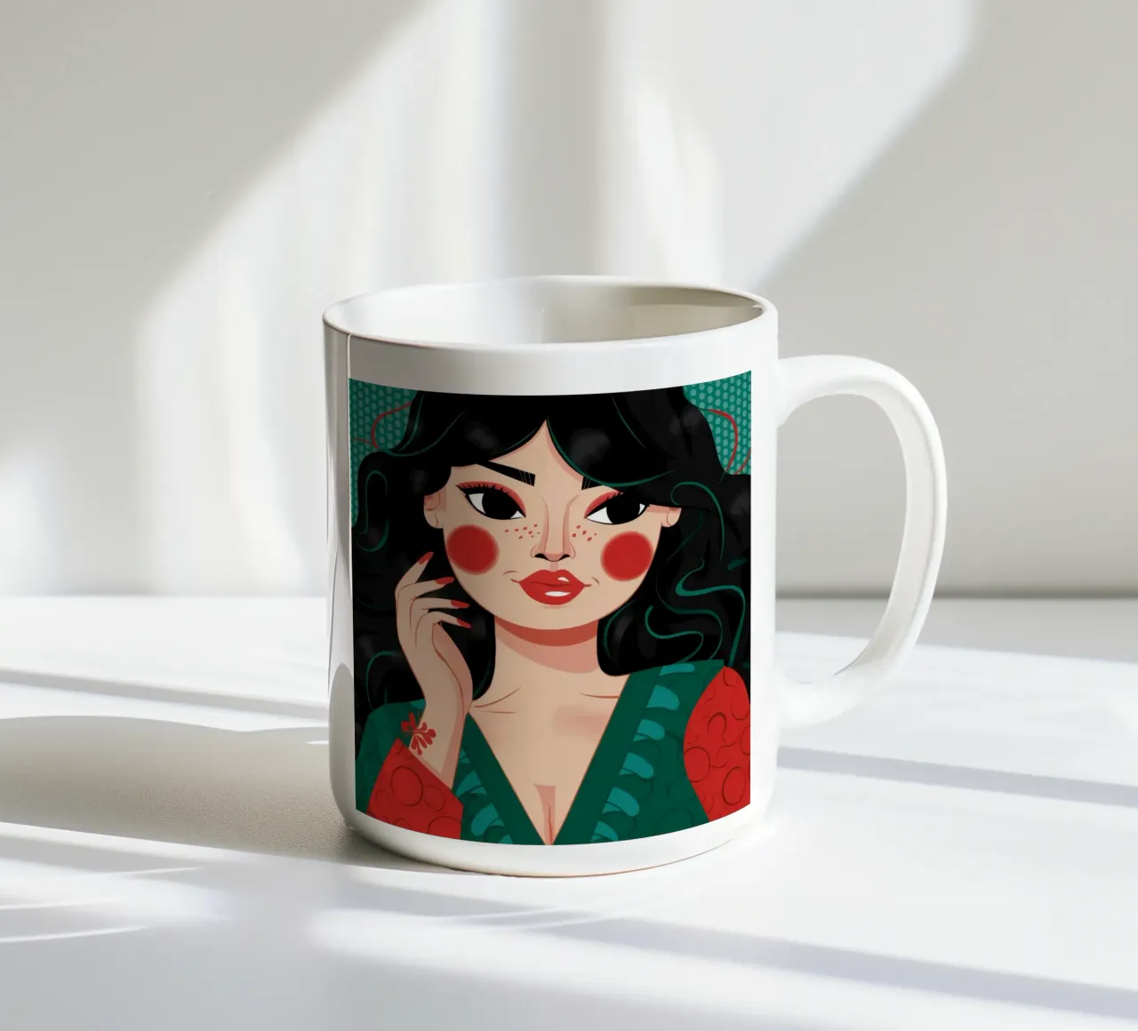 Bellezza delle guance rosse tazza in ceramica da Ivory Frame