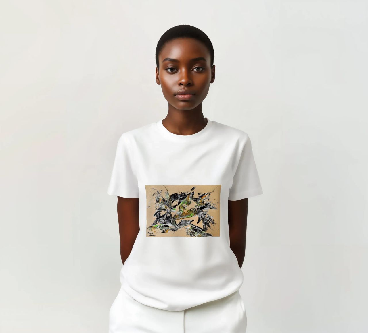 MESSAGE FROM THE HEART 30 t-shirt da Thierry Vobmann Abstract painting